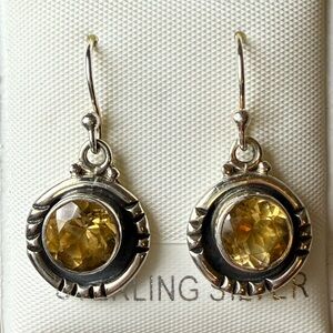 925 Sterling silver citrine earrings